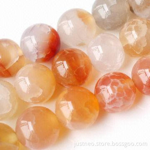 4 to 18mm inner-cracked carnelian agate semi-precious loose beads gemstone, round polished